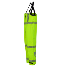 Overall, High-Visibility FR/ARC Rated, US Markings, Regular, 706F-BL by Lac-Mac, Limited made from Gore-Tex fabric, with reflective stripes, hanging on a hook.