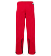 Red **Chemical Splash Protective Pant, for Non-Flammable Liquid Chemical Hazards, 710A** viewed from the back, featuring zippers at the bottom backs of both legs, made with GORE-TEX Chemical Splash Fabric for added protection by **Lac-Mac, Limited**.