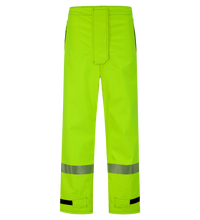 Bright high-visibility yellow **Pant, High-Visibility FR/ARC Rated, Canadian Markings, Regular, 710F-AF** from **Lac-Mac, Limited**, classified as PPE Category 3, feature reflective stripes around the lower leg area and offer FR ARC-Flash rated protection.